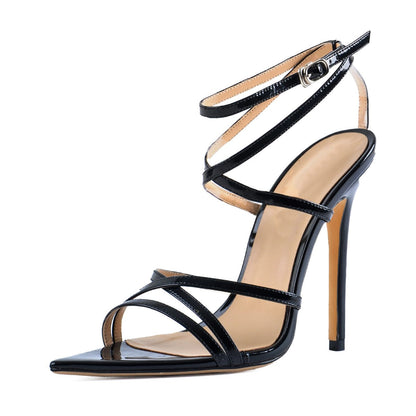 Gladiator Ankle Strap Pointed High Heels Sandals - Onlymaker Top Pick