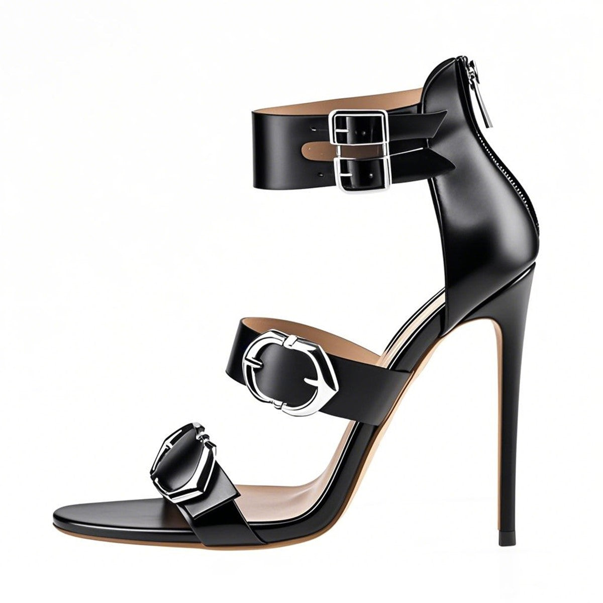Ankle Strap Buckle Band Stilettos High Heel Sandals - Onlymaker Great Value