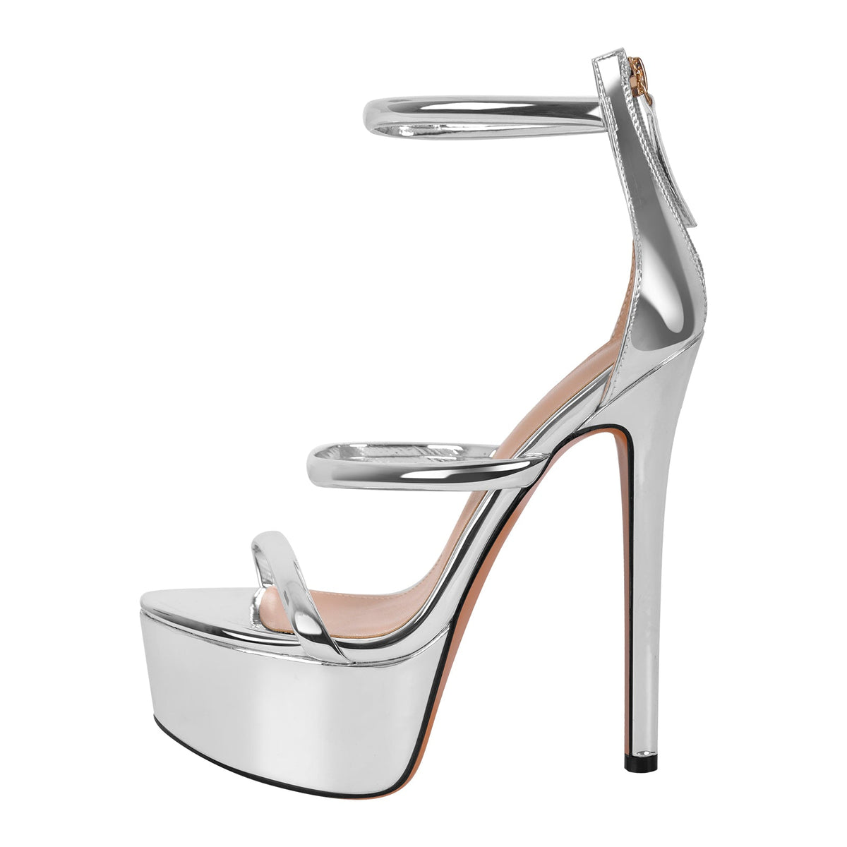 Open Toe Stiletto Ankle Straps Platform Sandals - Onlymaker Hot Sale