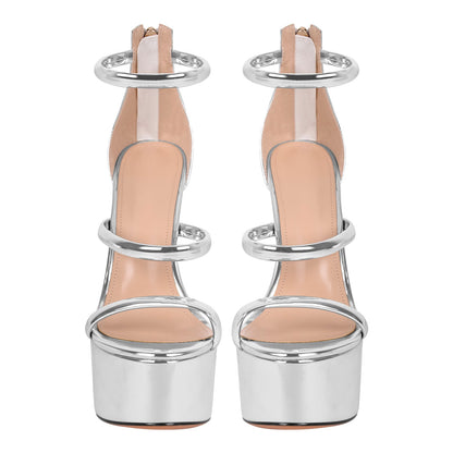 Open Toe Stiletto Ankle Straps Platform Sandals - Onlymaker Hot Sale