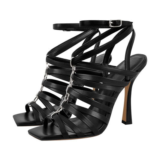 Open Toe Gladiator Hoof Heels Sandals - Onlymaker Best Seller