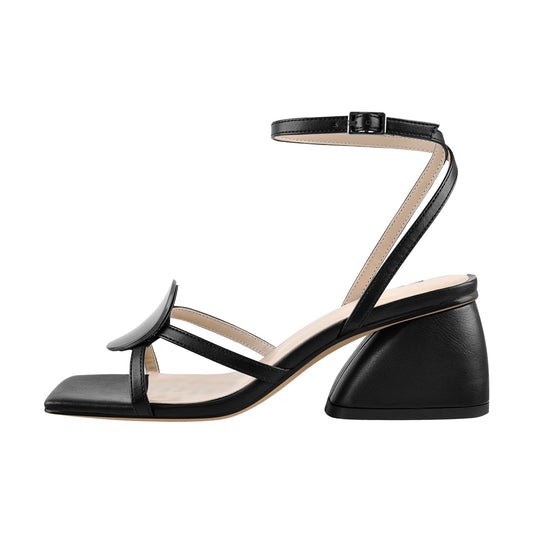 Square Toe Ankle Strap Chunky Low Heel Sandals - Onlymaker Hot Sale