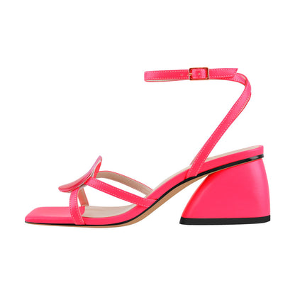 Square Toe Ankle Strap Chunky Low Heel Sandals - Onlymaker Hot Sale
