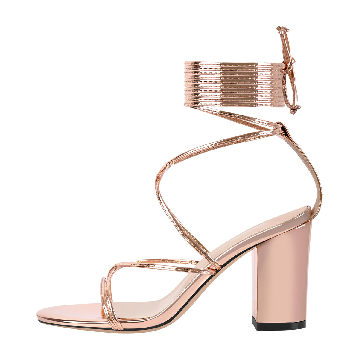 Open Toe Lace-up Chunky Sandals - Onlymaker Exclusive
