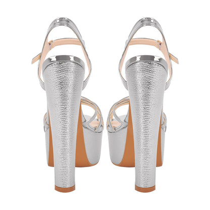 Buckle Strap Platform Chunky High Heels Sandals - Onlymaker Recommended