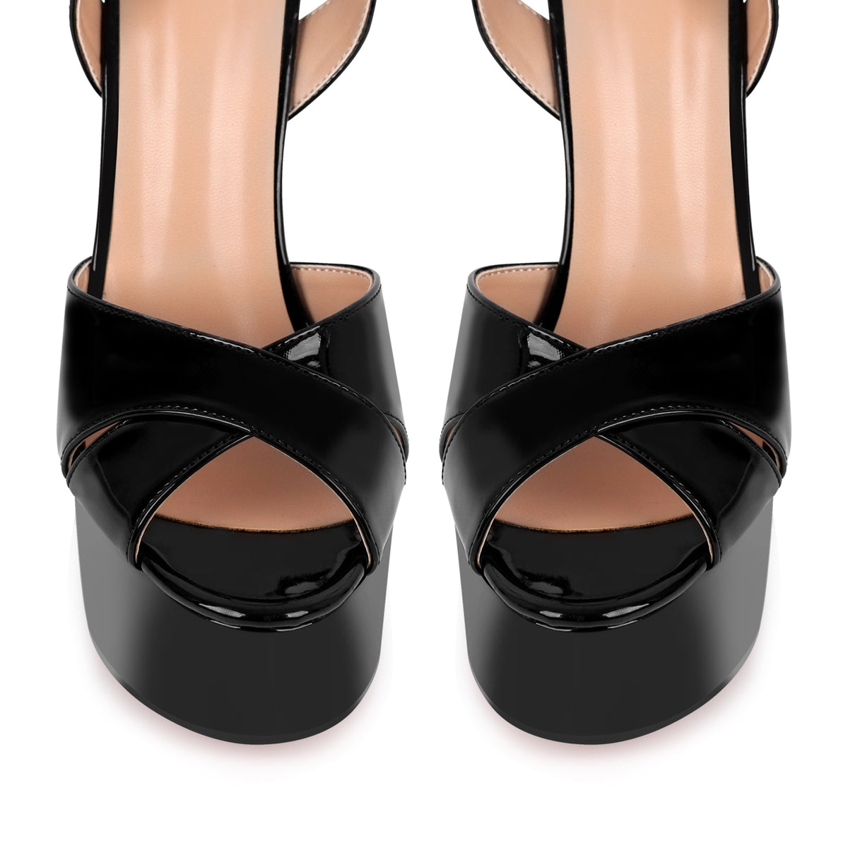Black Platform Chunky Heel Ankle Strap Sandals - Onlymaker Everyday