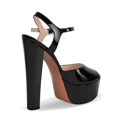 Peep Toe Platform Buckle Strap Chunky Heel Sandals - Onlymaker Recommended