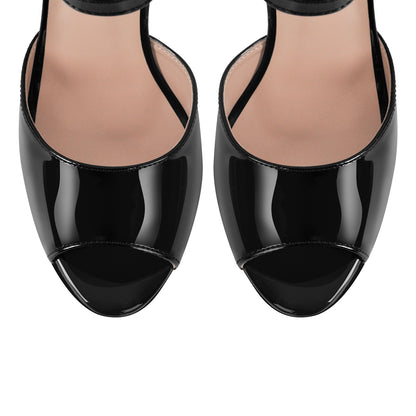 Peep Toe Platform Buckle Strap Chunky Heel Sandals - Onlymaker Recommended