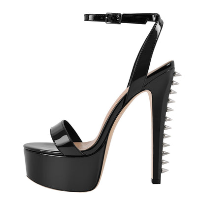 Platform Rivet Ankle Strap Stiletto Sandals - Onlymaker Customer Favorite