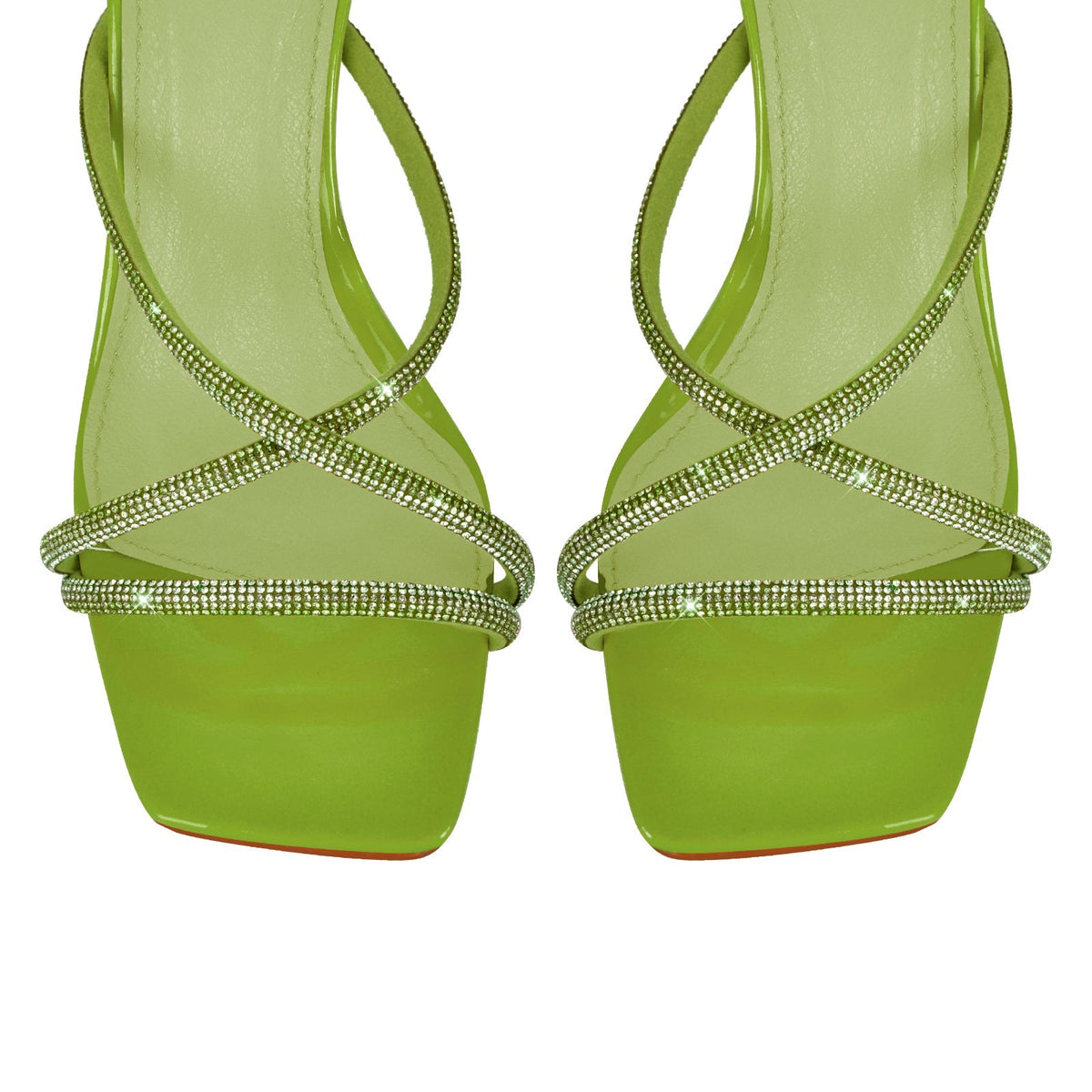 Square Toe Rhinestone Ankle Strap Stiletto Sandals - Onlymaker Customer Favorite
