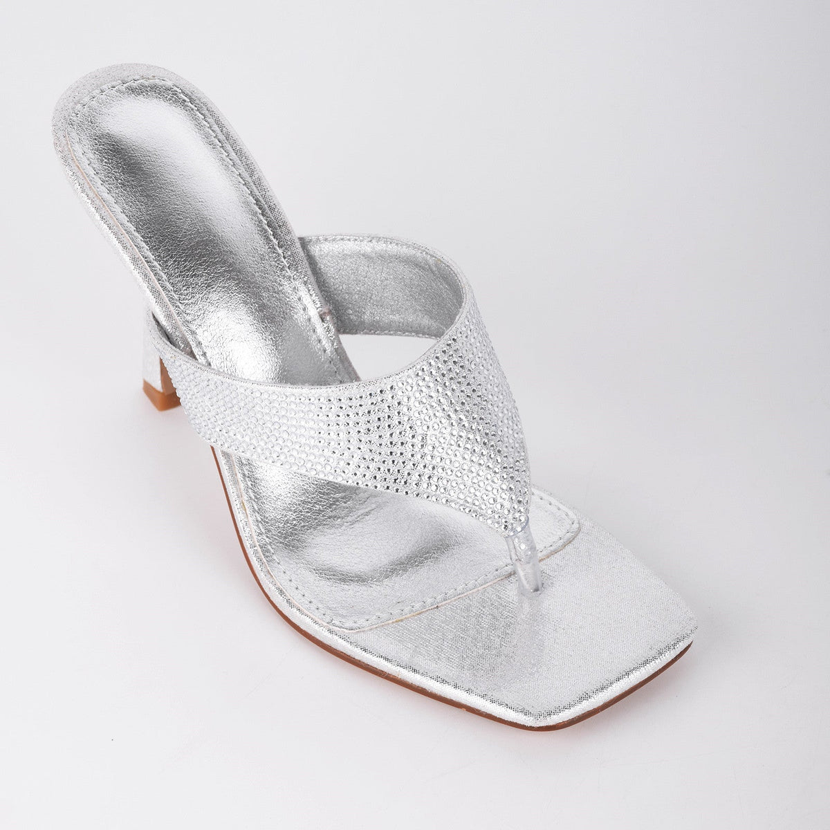 Square Toe Rhinestone Flip Flops Sandals - Onlymaker Signature