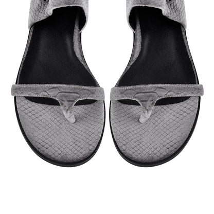Flip-Flop Buckle Cutout Flat Bootie Sandals - Onlymaker Great Value