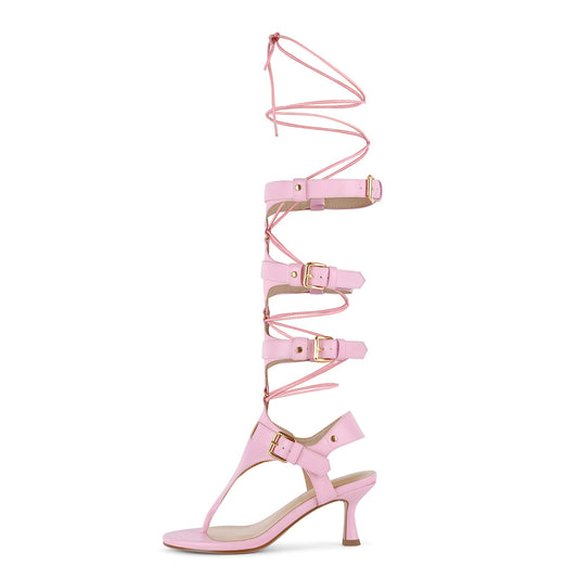 Gladiator Flip-Flop Multi Buckles Lace-up Sandals - Onlymaker Popular