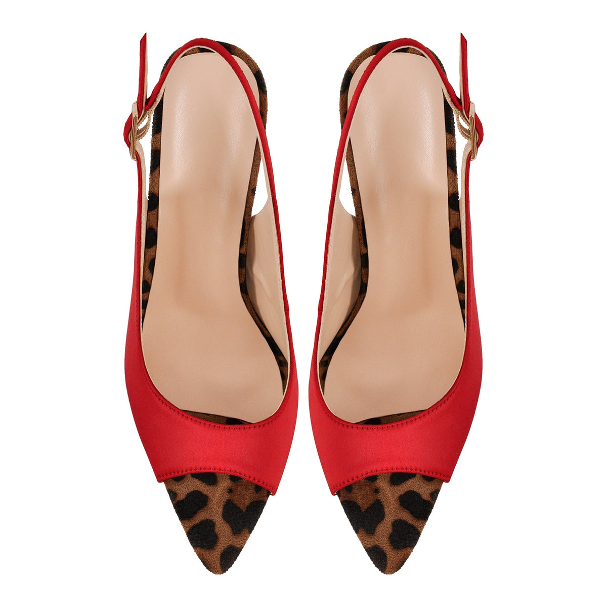 Open Toe Leopard Stiletto Slingback Sandals - Onlymaker Classic