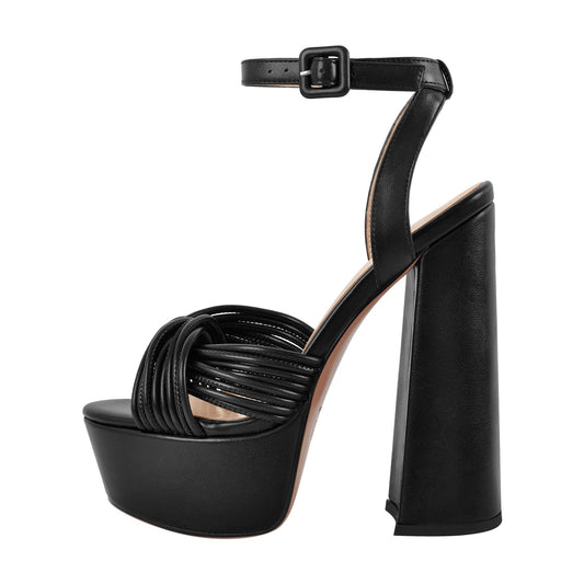 Platform Chunky Heel Ankle Strap Sandals - Onlymaker Discount