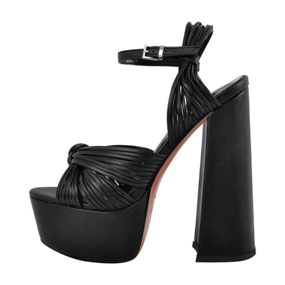 Platform Buckle Strap Chunky Heel Sandals - Onlymaker Value