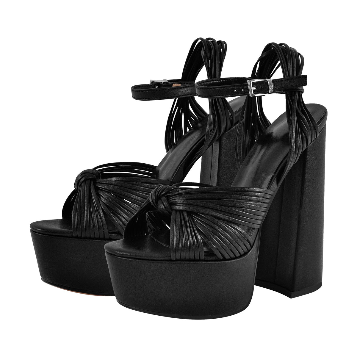 Platform Buckle Strap Chunky Heel Sandals - Onlymaker Value