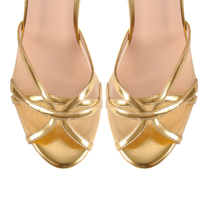 Platform Mesh Ankle Strap Chunky Heel Sandals - Onlymaker Special Offer
