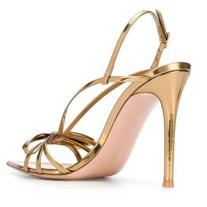 Pointed Toe Bow Slingback Stiletto Sandals - Onlymaker Everyday