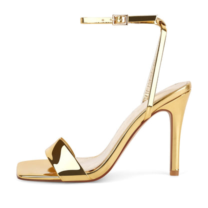 Square Toe Ankle Strap Stiletto Sandals - Onlymaker Popular
