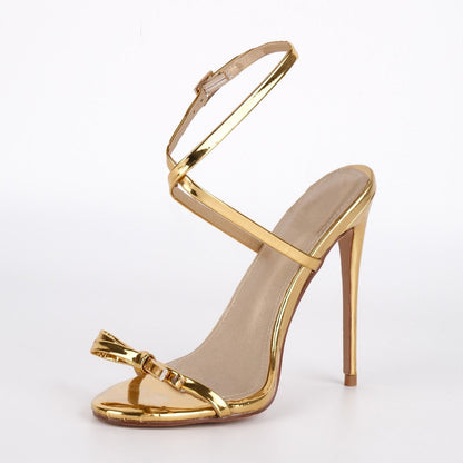 Round Toe Bow Cross Strap Sandals - Onlymaker Recommended