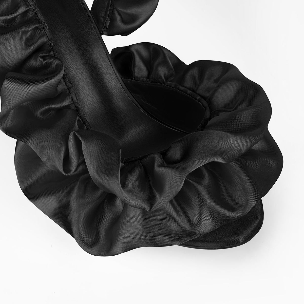 Round Toe Satin Slingback Sandals - Onlymaker Essential