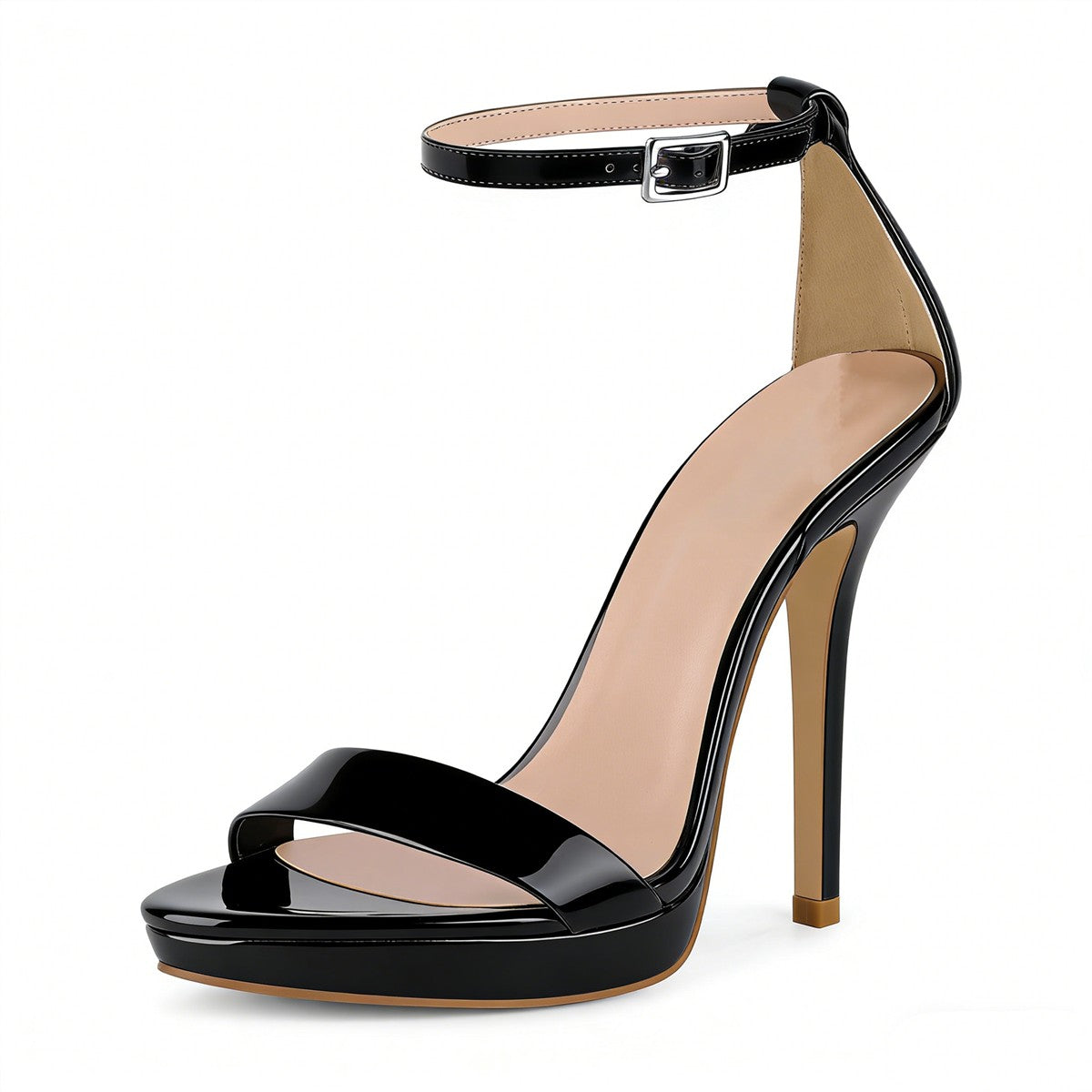 Low Platform Ankle Strap Stiletto Sandals - Onlymaker Everyday
