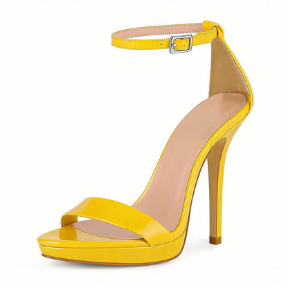 Low Platform Ankle Strap Stiletto Sandals - Onlymaker Everyday