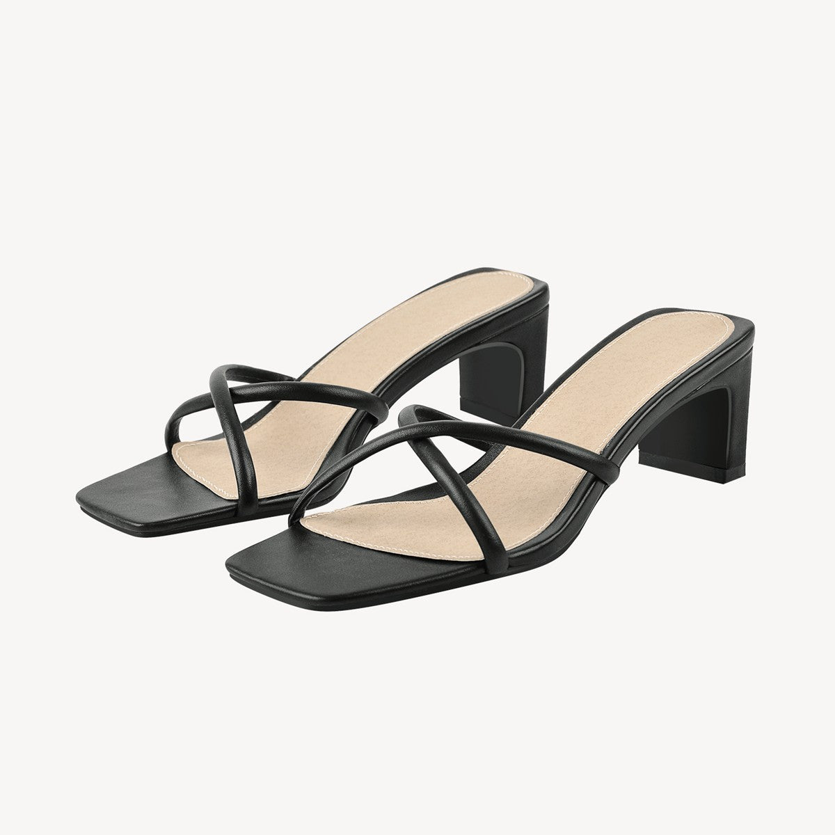 Square Toe Block Heel Sandals Mules - Onlymaker Discount