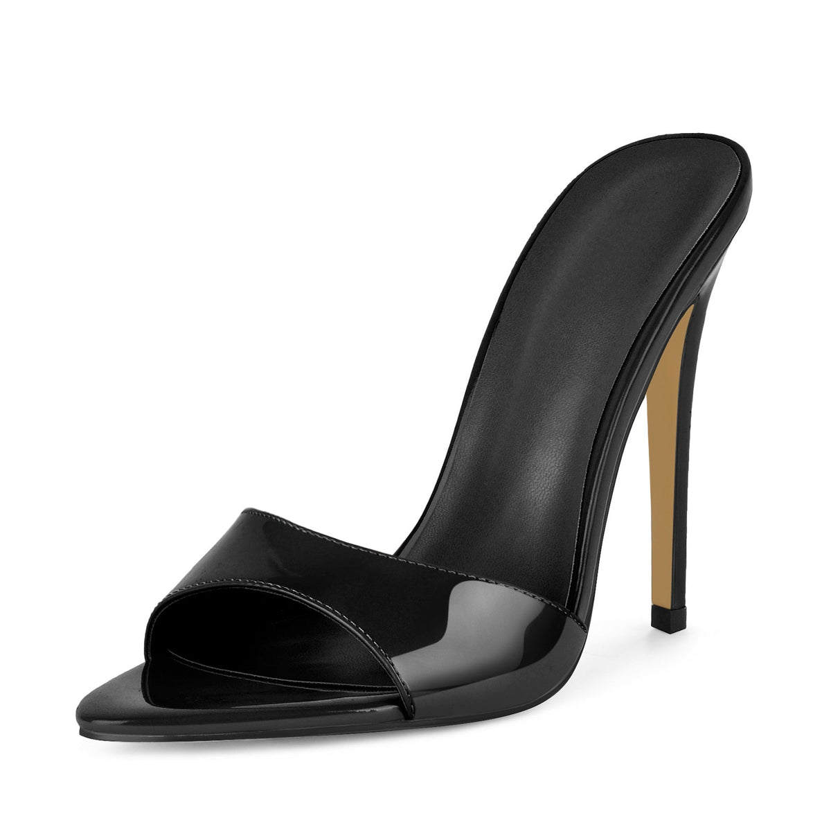 Pointed Toe Patent Leather Sandals Mules - Onlymaker Smart Buy