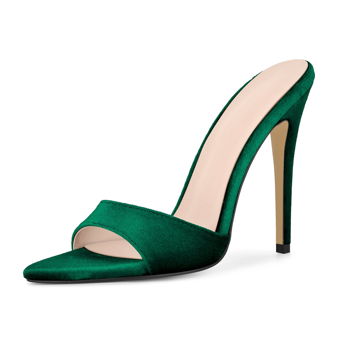 Velvet Pointed Toe Slip On Mules - Onlymaker Sale