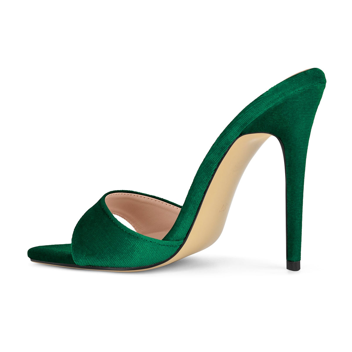 Velvet Pointed Toe Slip On Mules - Onlymaker Sale