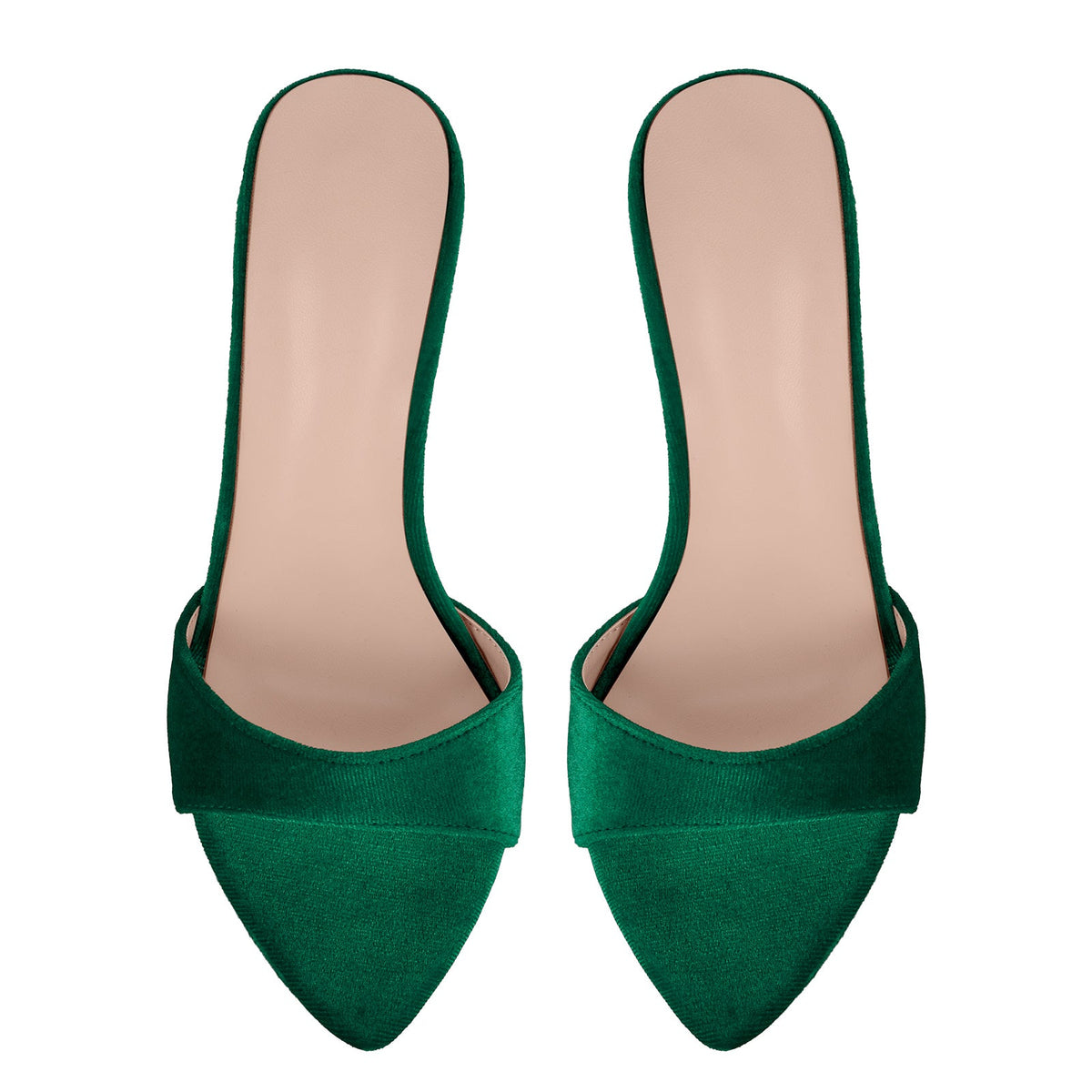 Velvet Pointed Toe Slip On Mules - Onlymaker Sale