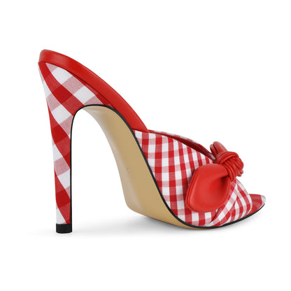 Pointed Toe Bow Stiletto Mules - Onlymaker Signature