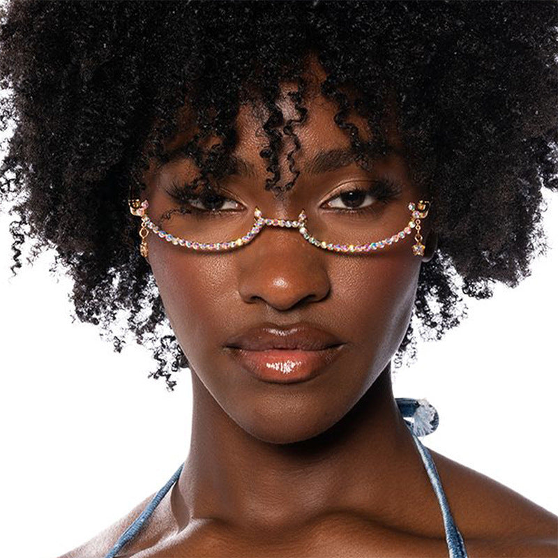Crystal Non-Lens Decorative Sunglasses - Onlymaker Value