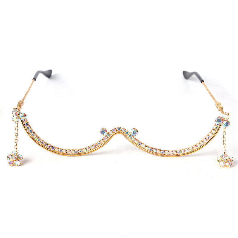 Crystal Non-Lens Decorative Sunglasses - Onlymaker Value