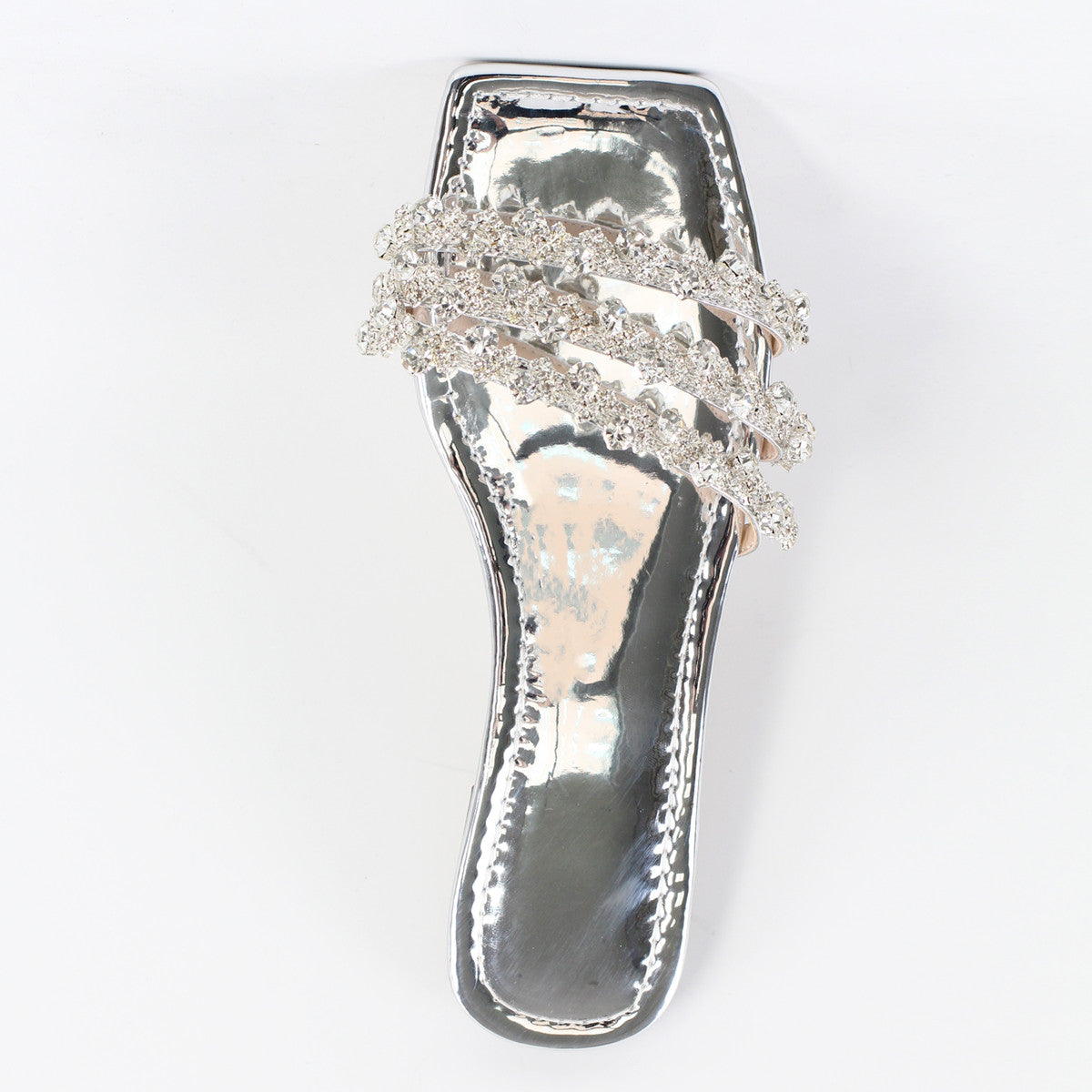 Rhinestone Straps Square Toe Flats - Onlymaker Trusted