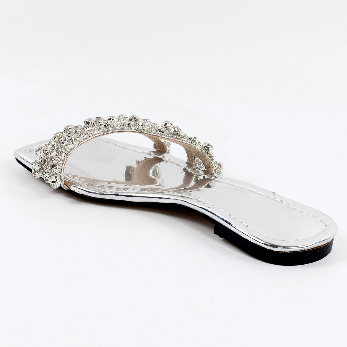 Rhinestone Straps Square Toe Flats - Onlymaker Trusted