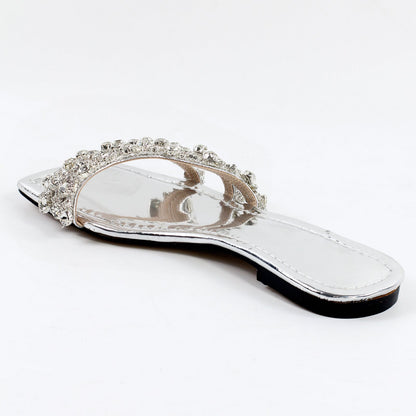 Rhinestone Straps Square Toe Flats - Onlymaker Trusted