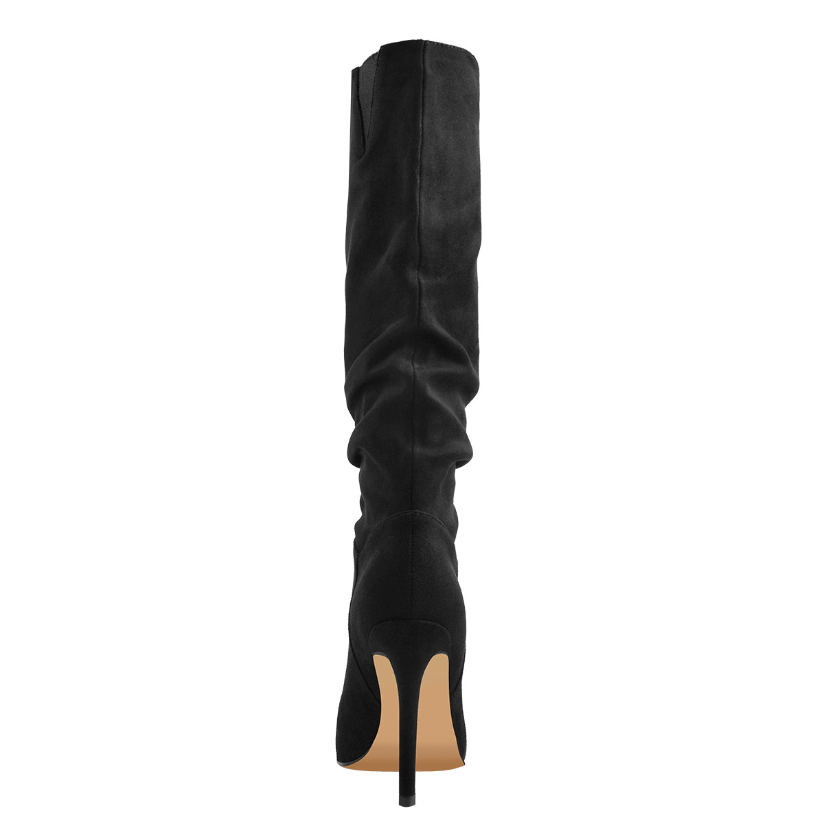 Black Pointed Toe Stiletto Suede Boots - Onlymaker Latest