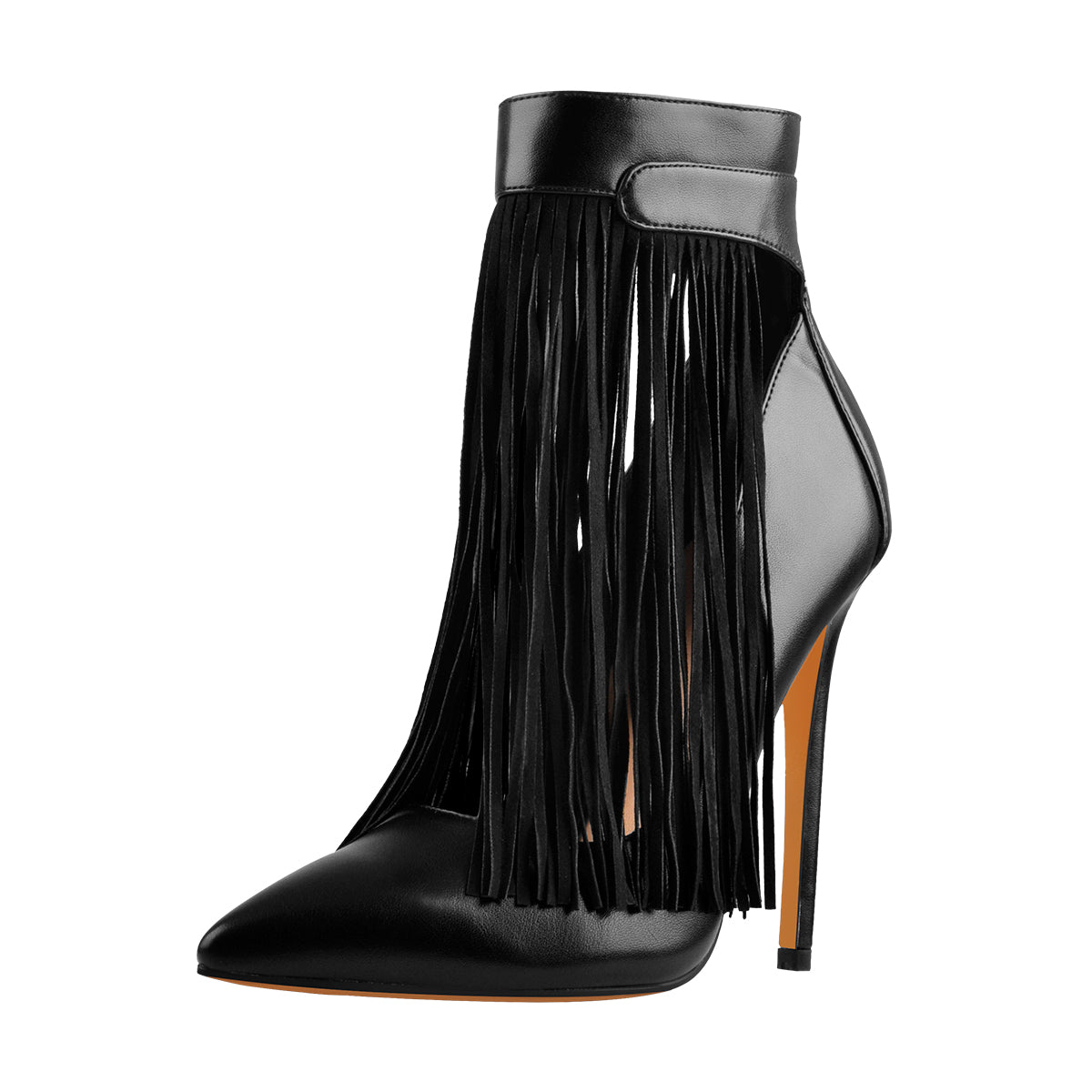 Fringe Pointed Toe Stiletto High Heels Ankle Pumps - Onlymaker Deals