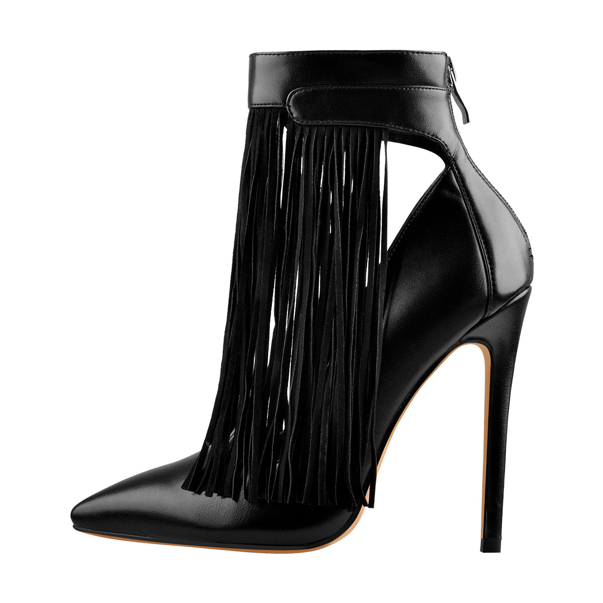 Fringe Pointed Toe Stiletto High Heels Ankle Pumps - Onlymaker Deals