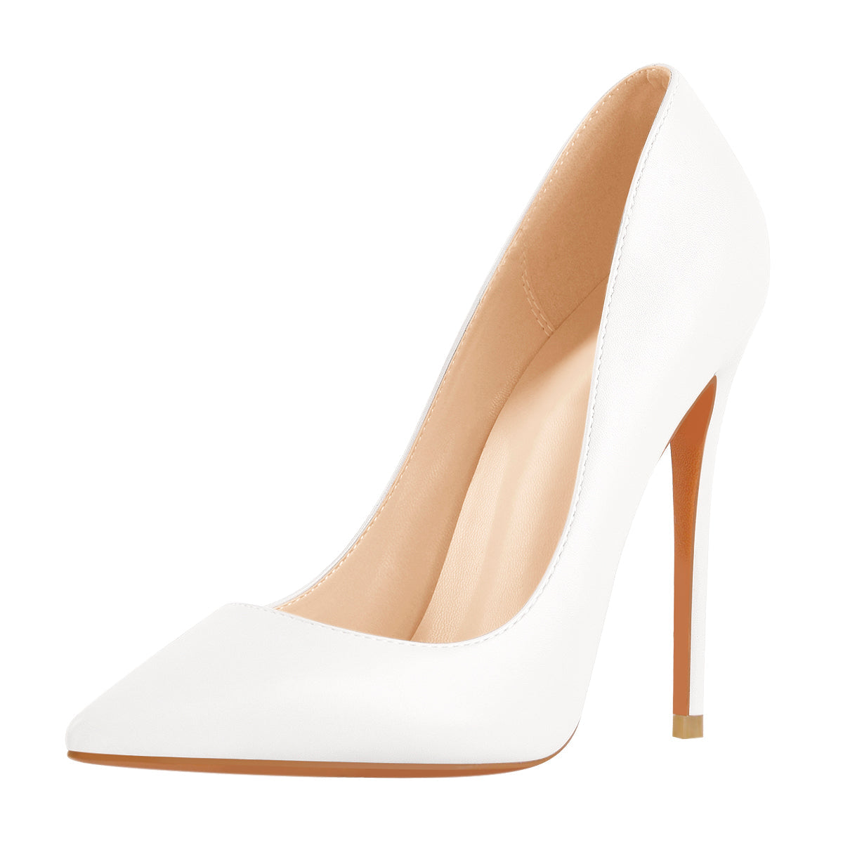 Matte White Pointed Toe Stiletto Pumps - Onlymaker Special Offer