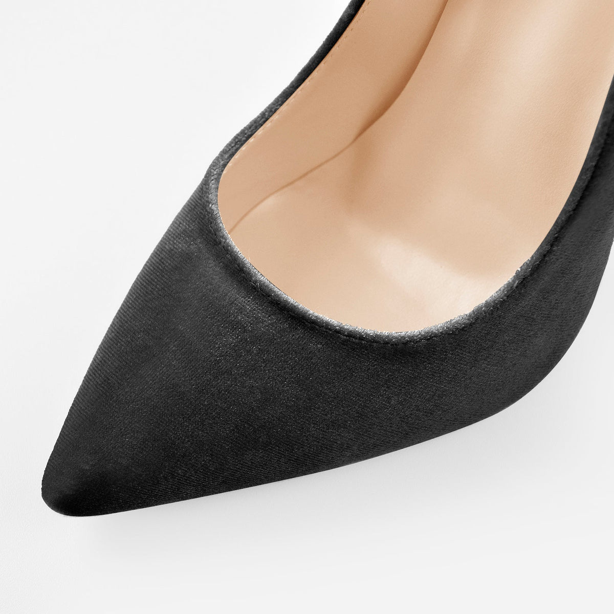Pointed Toe Stiletto Slip-On Black Velvet Pumps - Onlymaker Premium