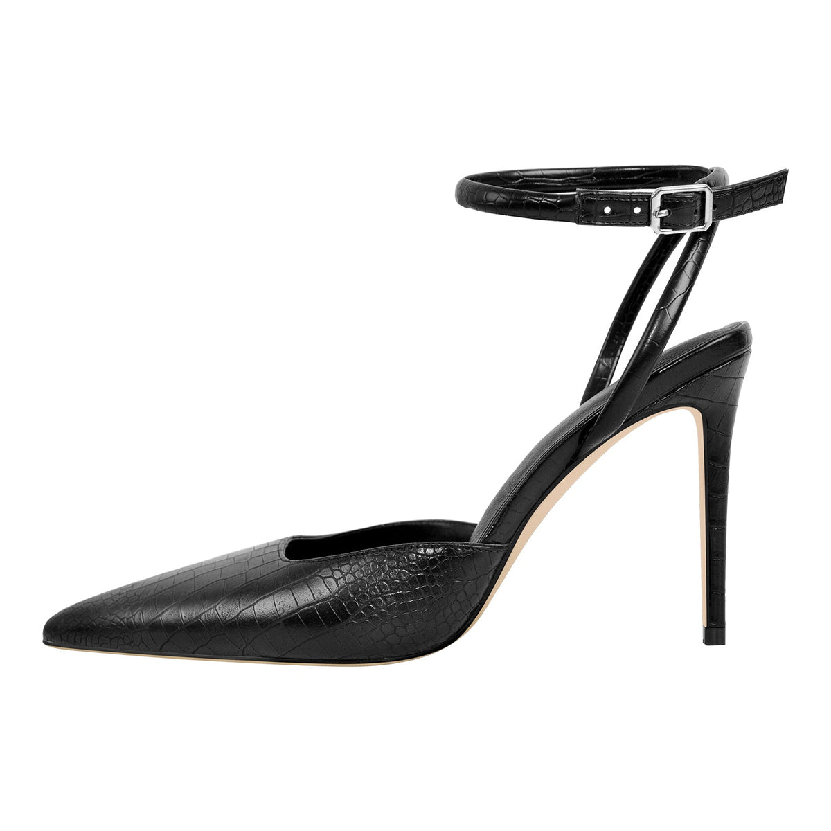 Pointed Toe Stiletto Ankle Strap Pumps - Onlymaker Latest
