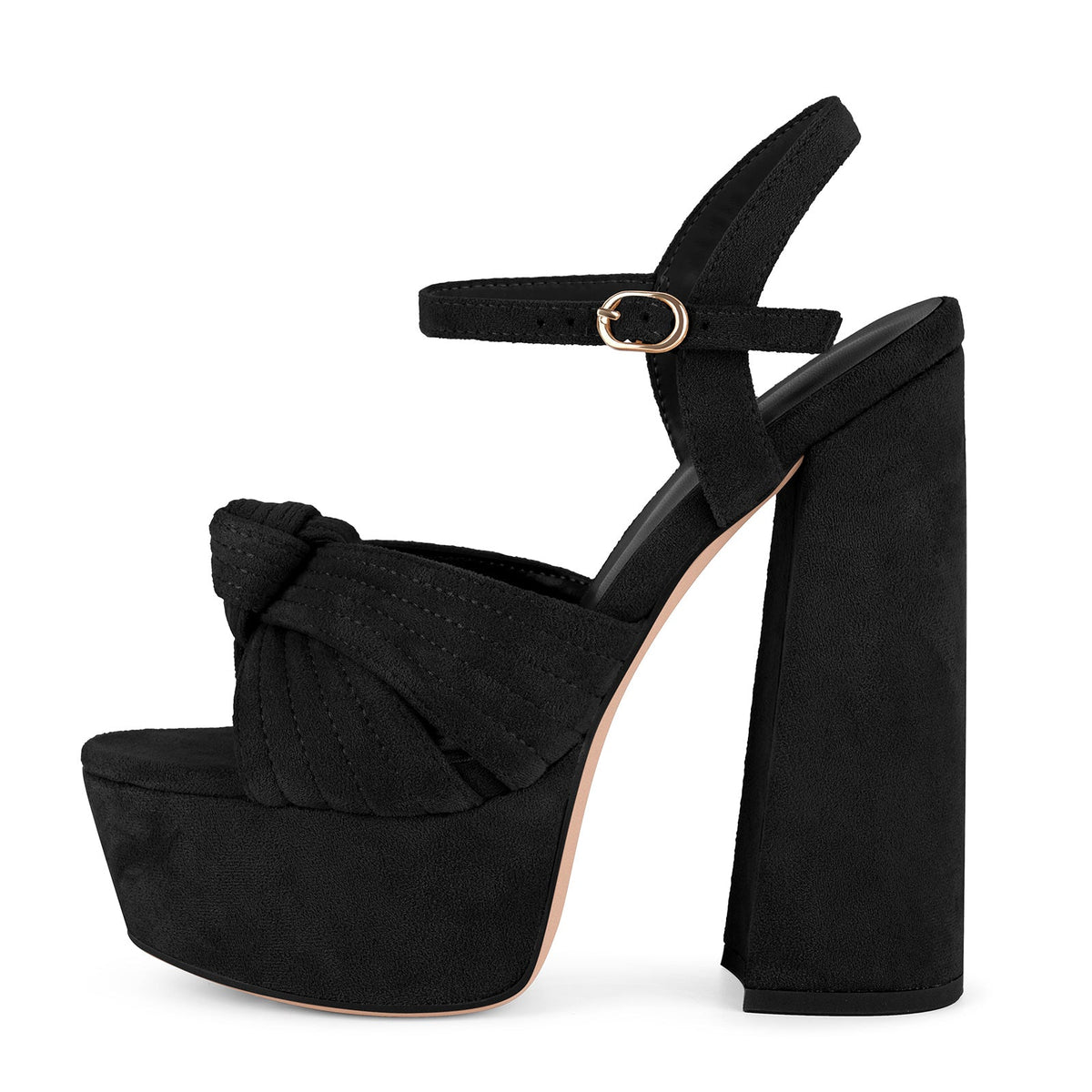Suede Platform Buckle Strap Chunky Sandals - Onlymaker Trending
