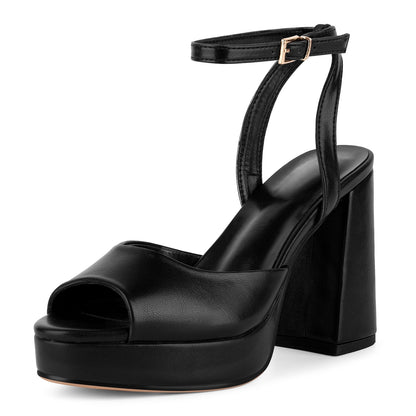 Platform Chunky Heel Ankle Strap Sandals - Onlymaker Customer Favorite