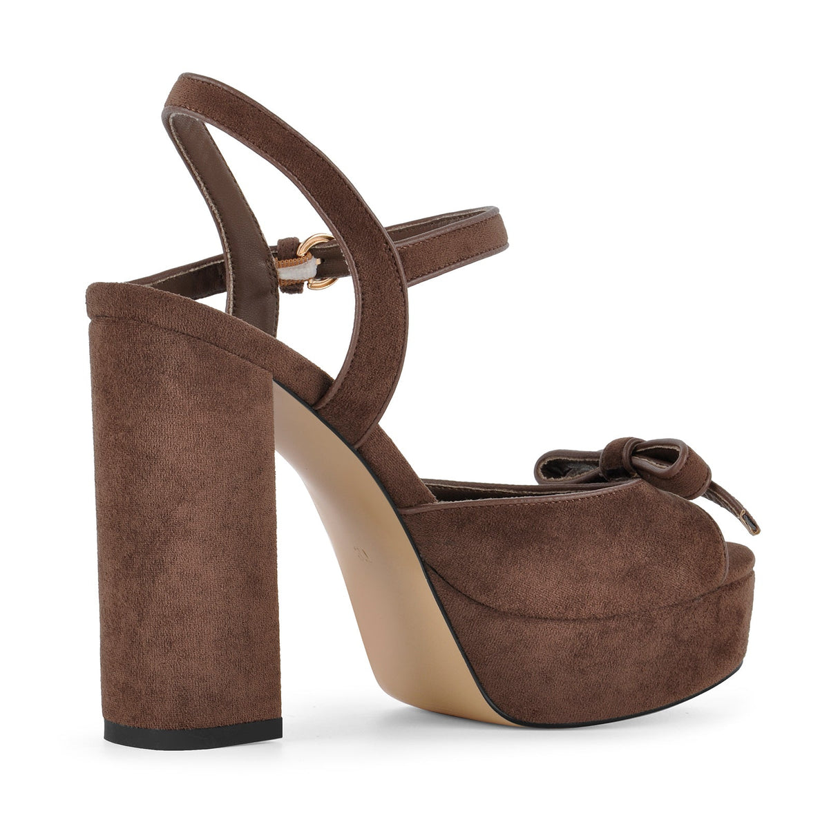 Suede Platform Bow Buckle Strap Sandals - Onlymaker Value