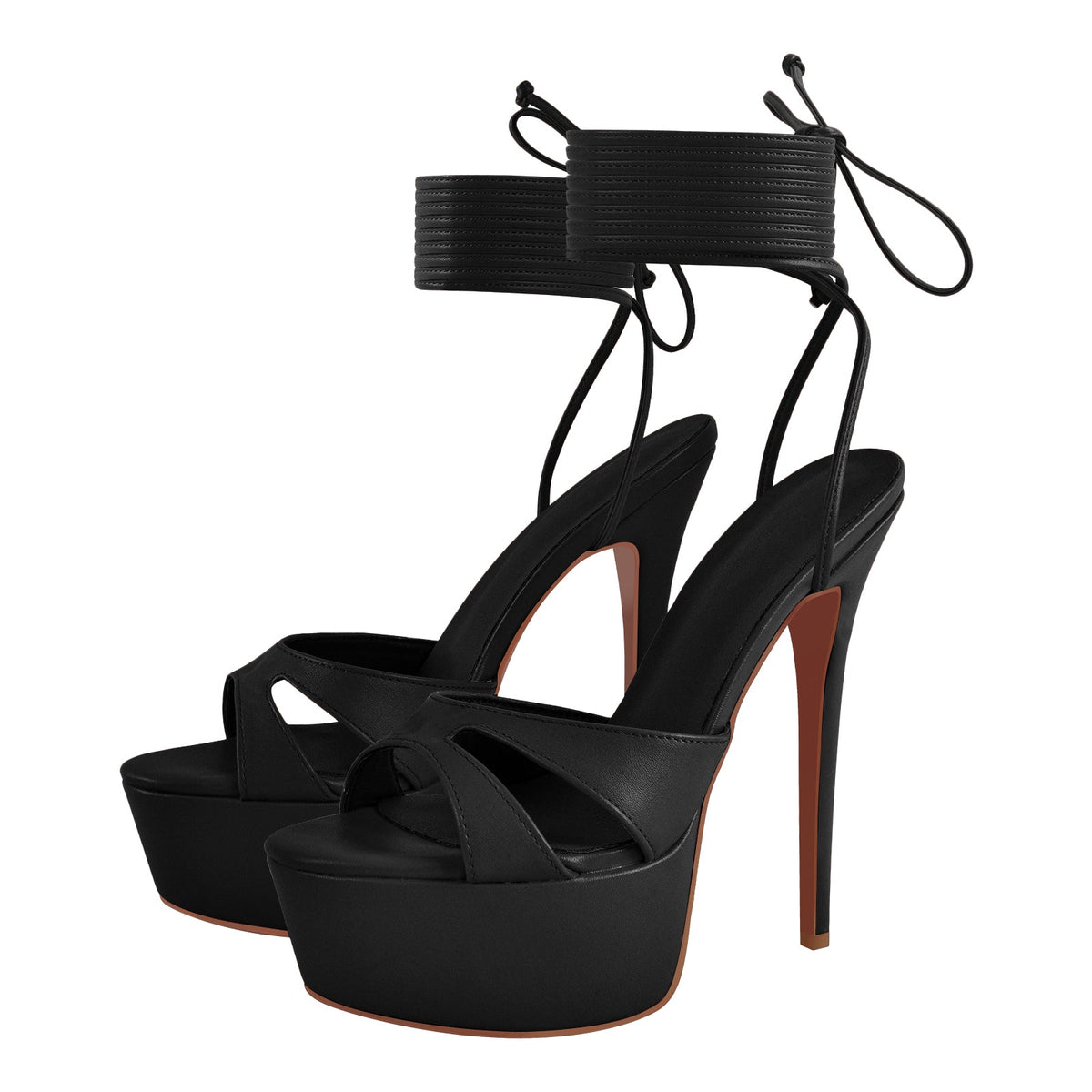 Platform Lace-up High Heel Sandals - Onlymaker Value