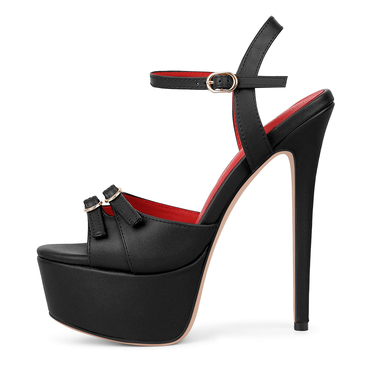 Platform Buckle Strap Stiletto Sandals - Onlymaker New